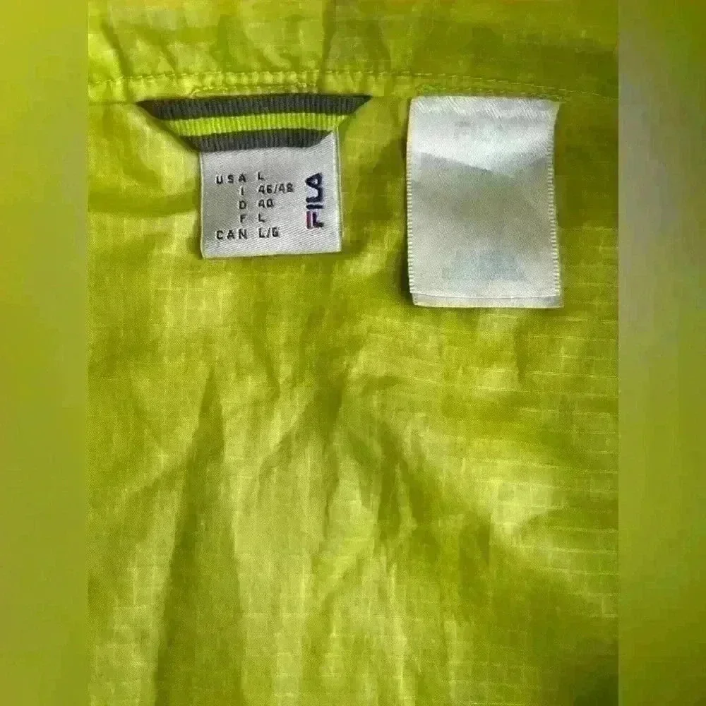 Fila Windbreaker Lightweight Men’s Jacket Full Zip Lime  Green Activewear L